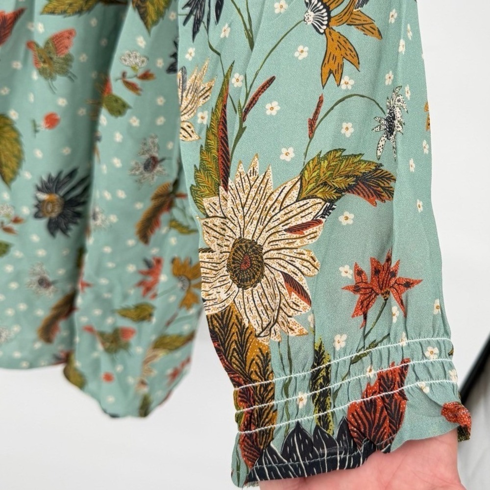 Spartina 449 Womens‎ XL Millie Ruffle Dress Floral Butterfly Boho Cottagecore - Picture 8 of 13